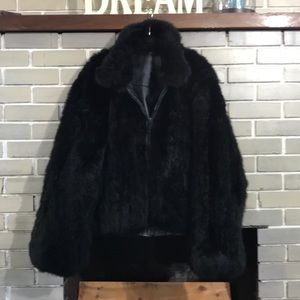 Genuine Possum fur & leather reversible coat